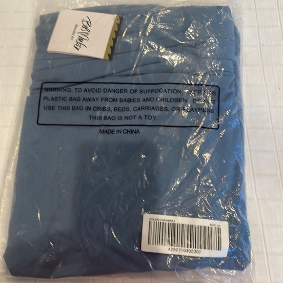 Bob Mackie wearable art maxi skirt stretch knit chambray smokey blue  lined 3X - Picture 7 of 11